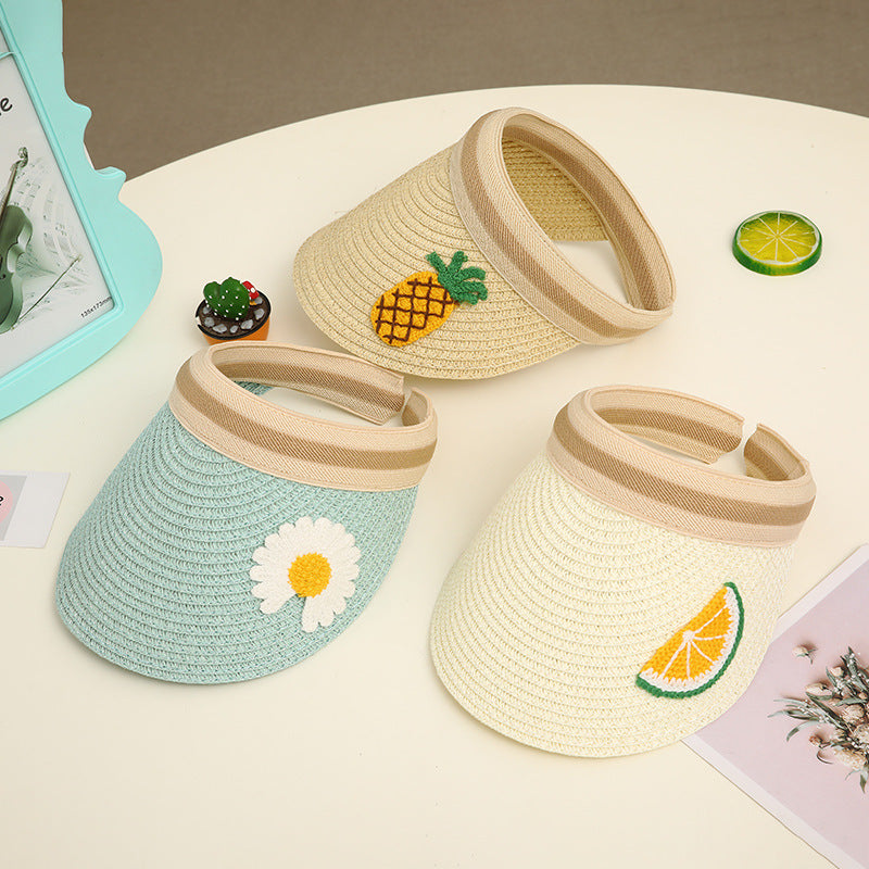 Parent-child Children's Hat Summer Male Tide Sunscreen Straw Hat Korean Sun Hat Female Sandal Hat Empty Top Hat Girl Summer Treasure