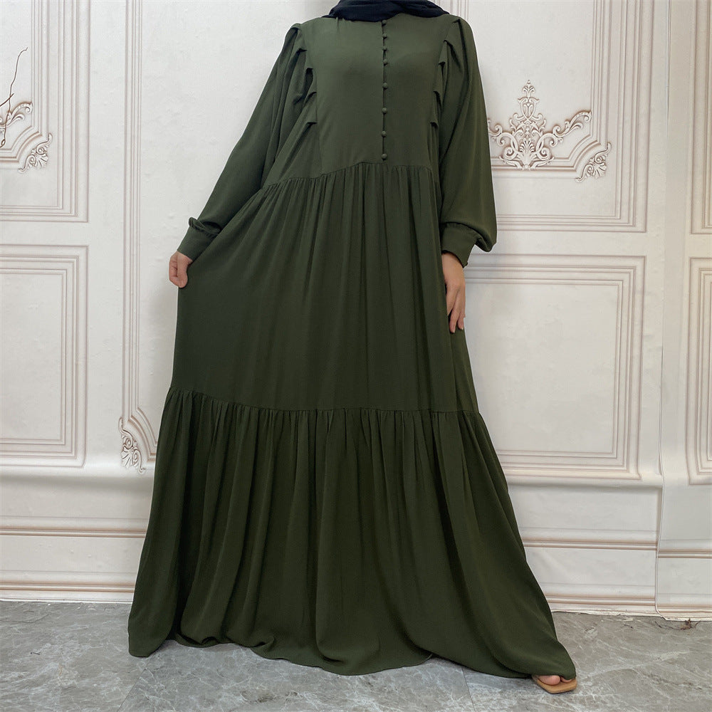 BreezeFlow Robe Longue Boutonnée