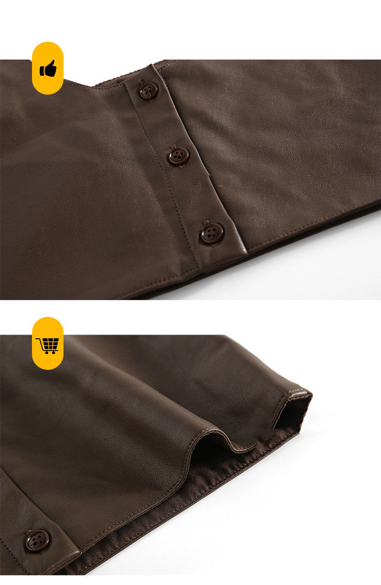 Iconic Leather Vest & Harem Pants