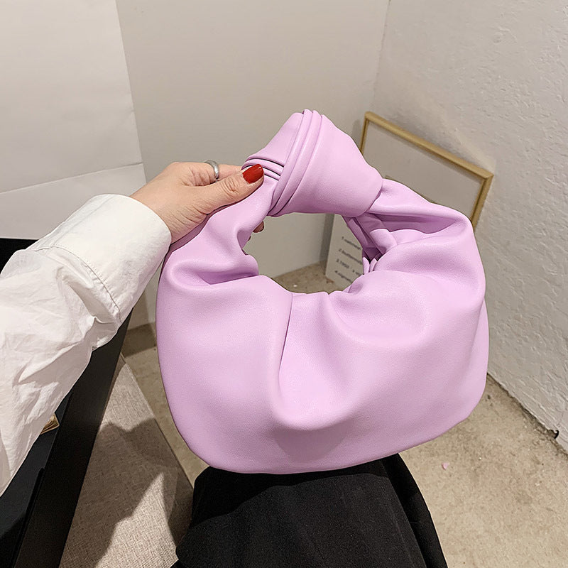 Western Style Crossbody Portable Pleated Cloud Bag For Women