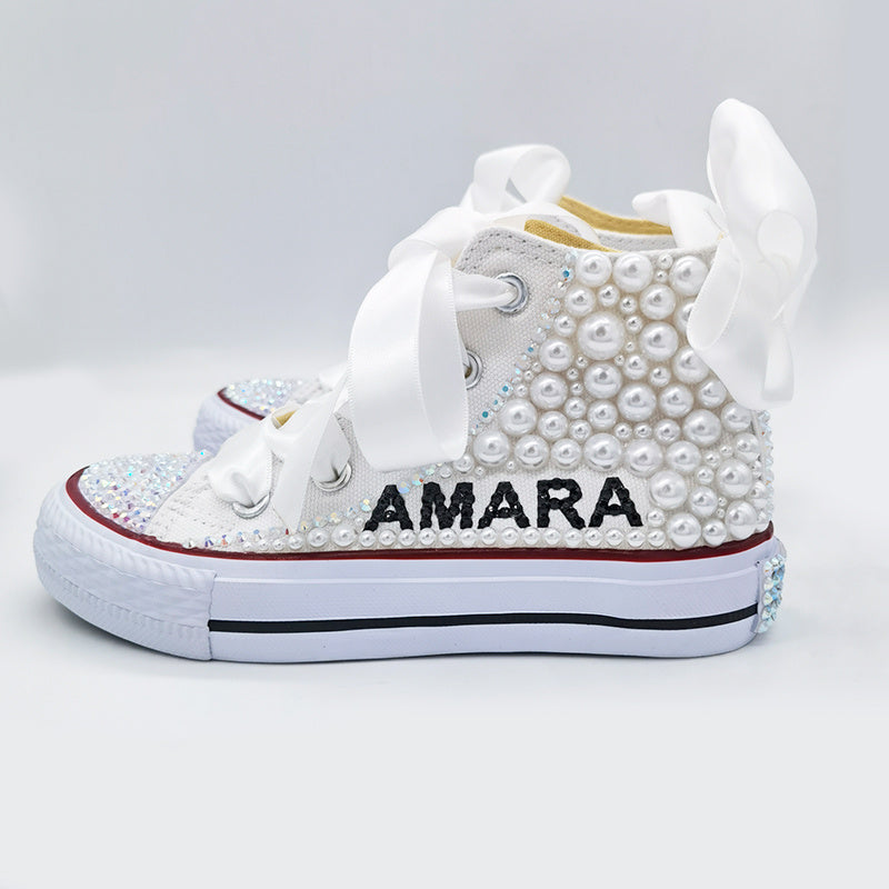 Children's Colorful Beaded Canvas Shoes