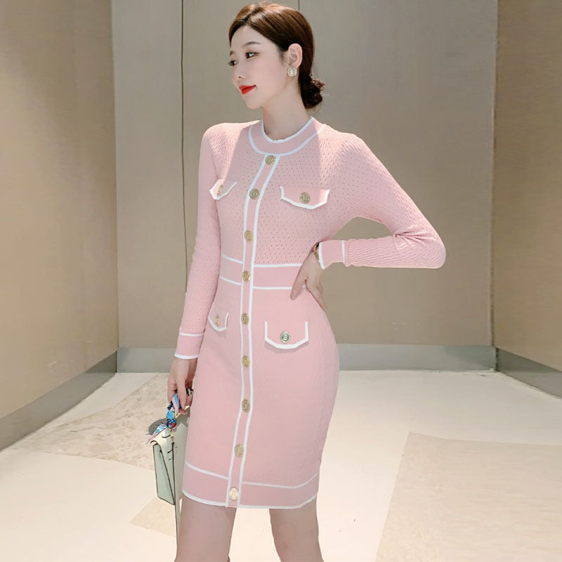 Four-mouth Bag Slim Slimming Exquisite Socialite Style Tight Dress Fashion