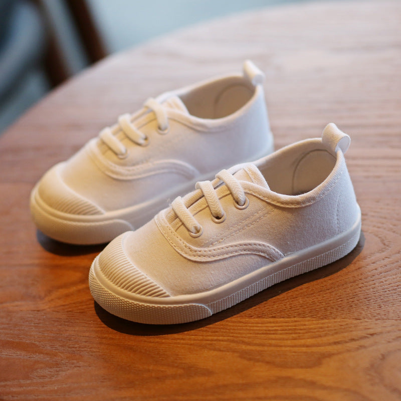Spring New Children's Canvas Shoes Girls White Shoes