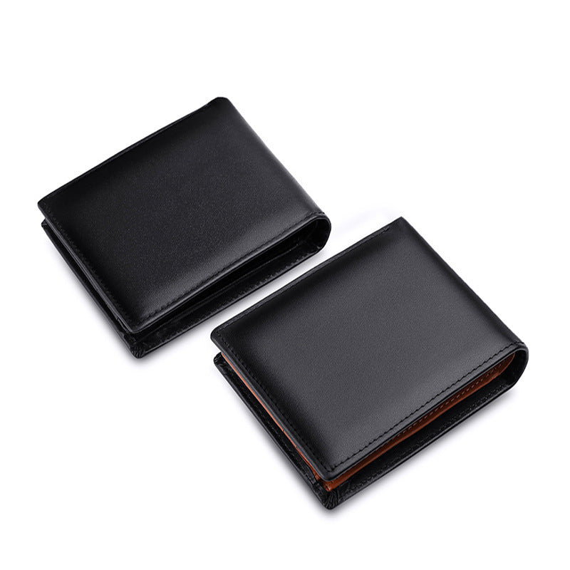 Portefeuille Rayé en Cuir Véritable – Antivol & Stylé