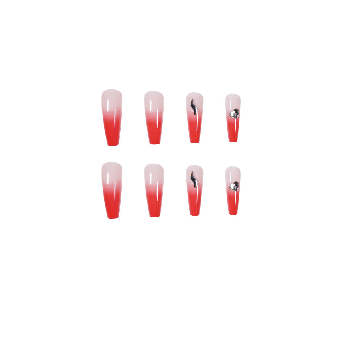 Peach Gradient Temperament Wearable Nail Patch Removable