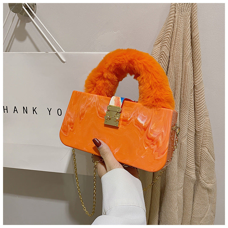 Women's Fashion Acrylic Hand Chain Box Bag