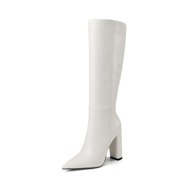 👢Anash – Bottes Hautes Femme à Talon Pointu et Bloc