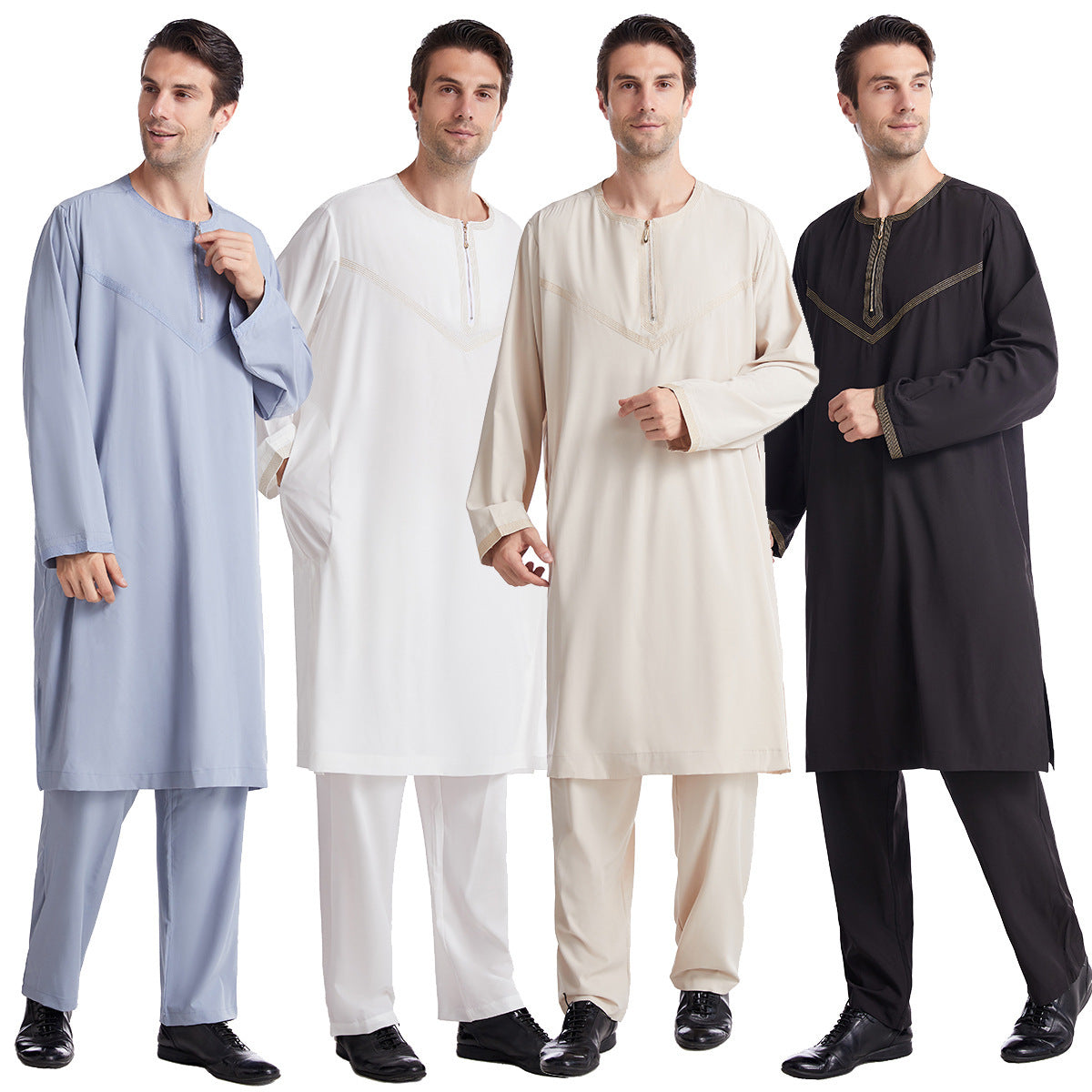 Taye – Ensemble Robe et Pantalon Homme Polyester Brodé