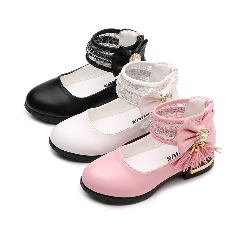 Korean Version Soft Sole Princess Shoes Large Children Single