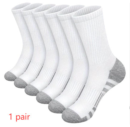 Color Matching Athletic Socks Plus Size Basketball Mid Tube Cotton Breathable