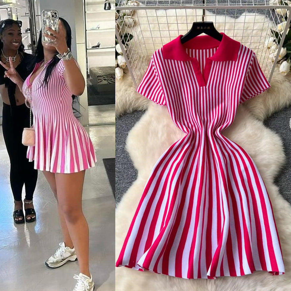 RetroLine Robe Pull Rayée Chic
