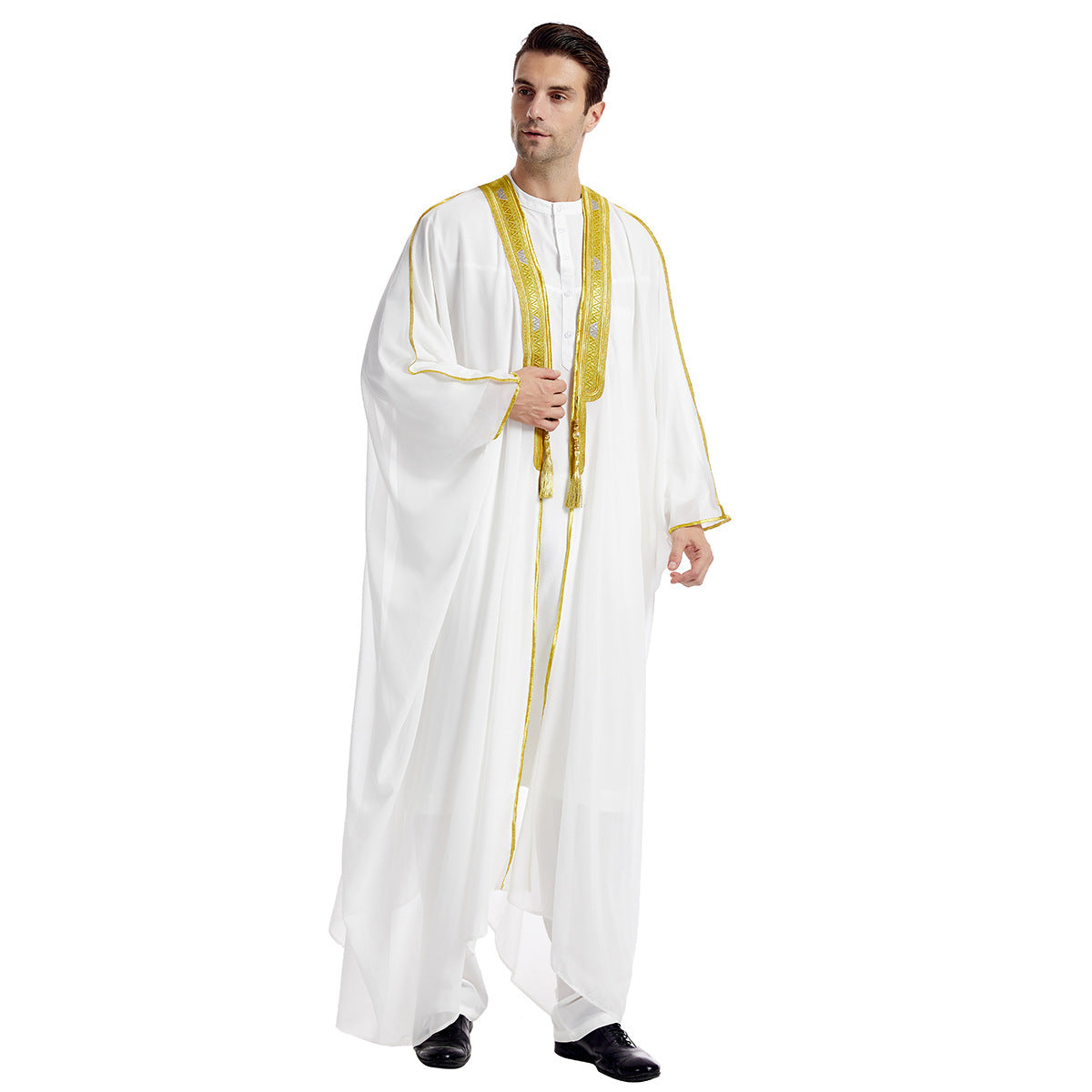 Rachid – Robe Homme Arabe Brodée à Manches Longues