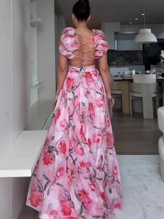 BloomBreeze Robe Longue Dos Nu