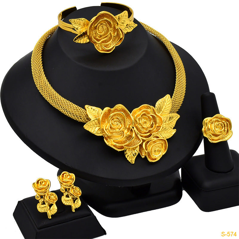 Women's Alloy 24k Jewelry Four-piece Set