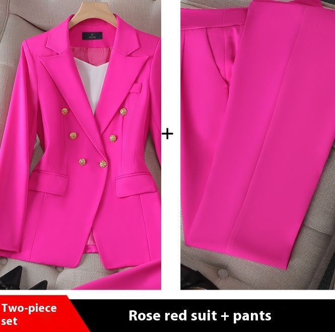 Power Chic – Tailleur Femme à Pantalon Évasé