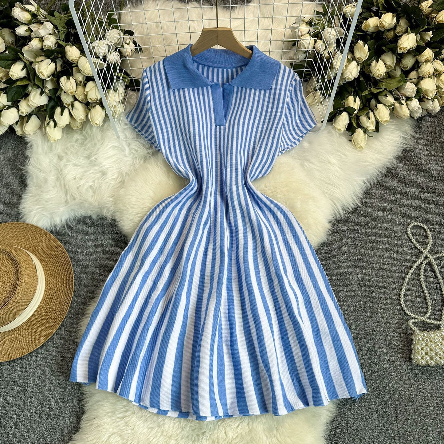 RetroLine Robe Pull Rayée Chic