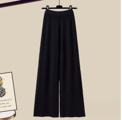 👑 Zeynab– Ensemble 3 Pièces Pull Tricoté, Chemis et Pantalon Large
