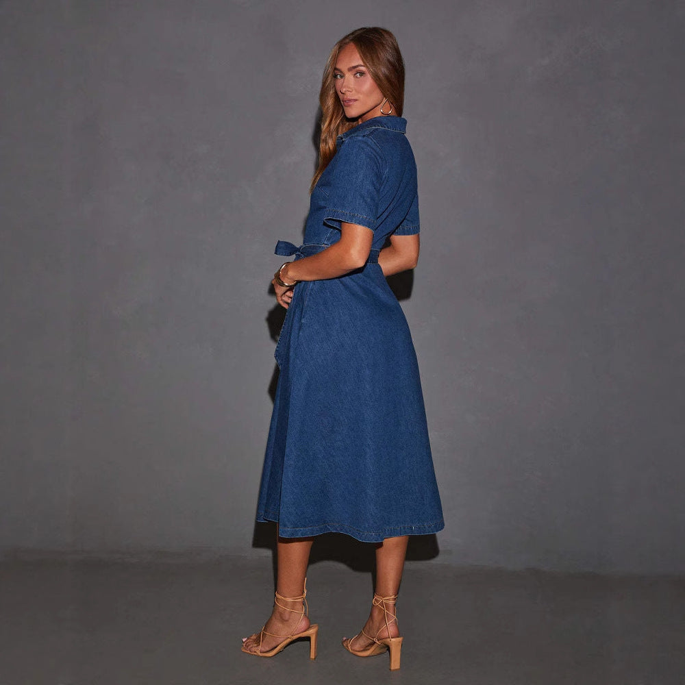 DenimLace Robe Vintage Nouée