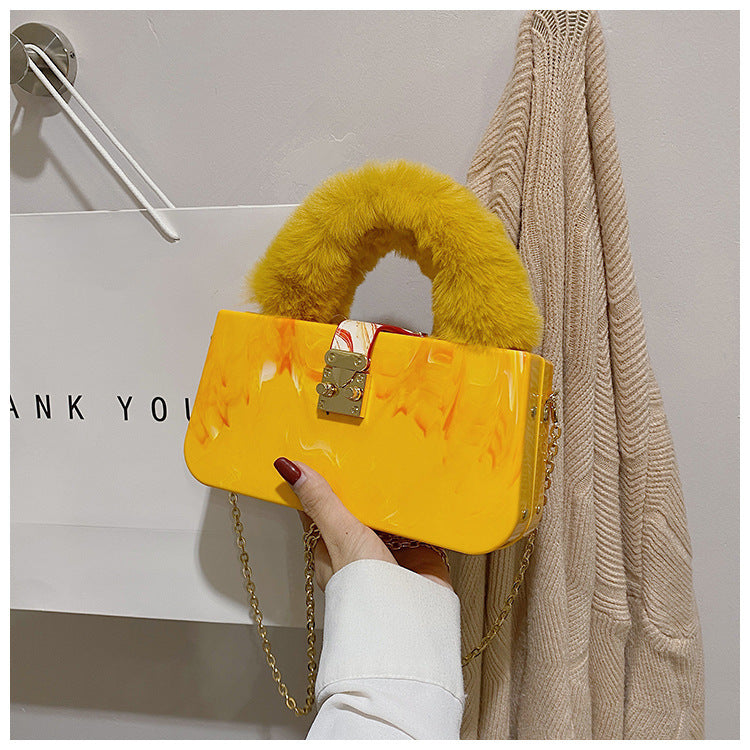 Women's Fashion Acrylic Hand Chain Box Bag