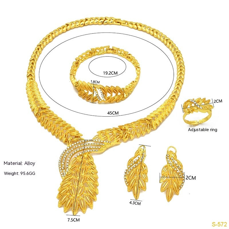 Women's Alloy 24k Jewelry Four-piece Set