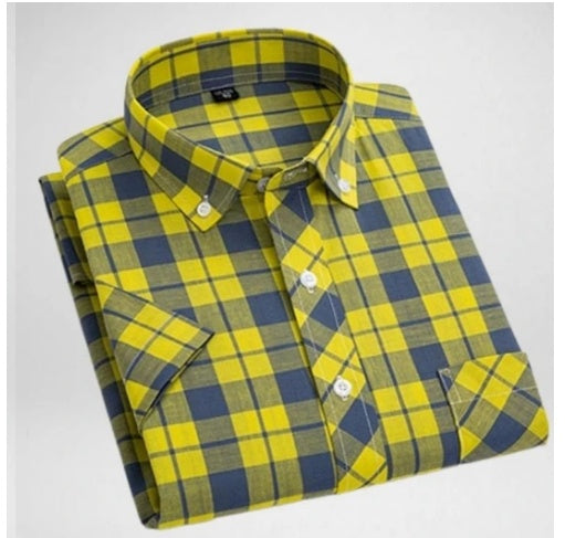 Paul Summer Thin Men's Cotton Plaid Shirt