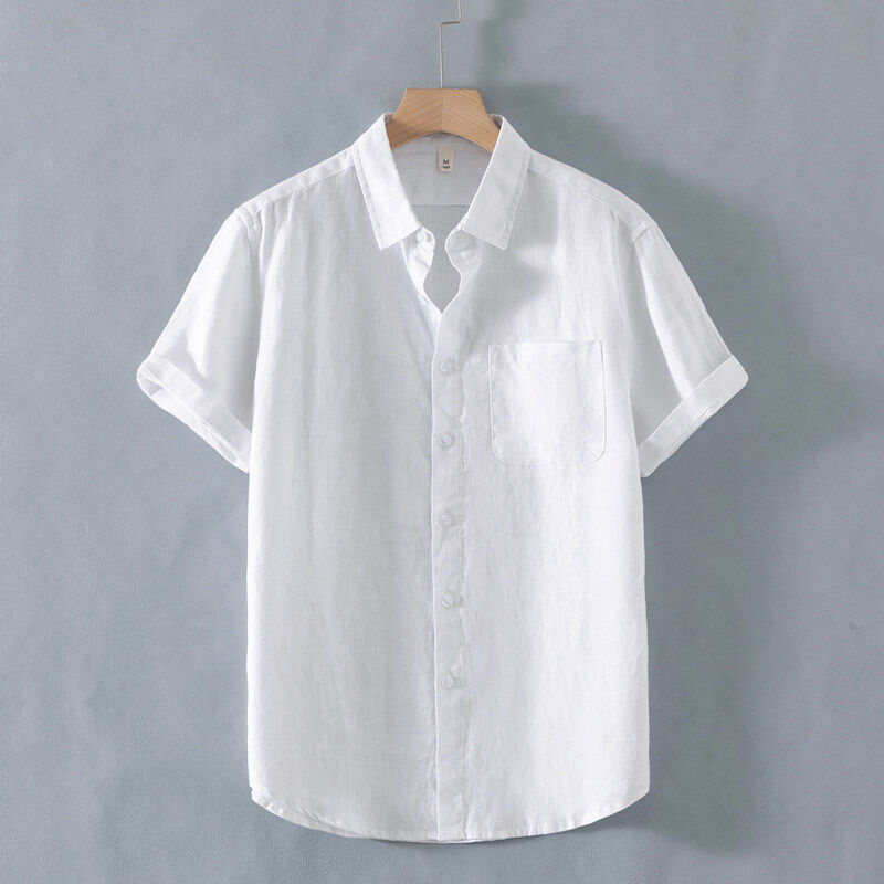 Sékou Linen – Chemise Homme Décontractée en Lin Manches Courtes