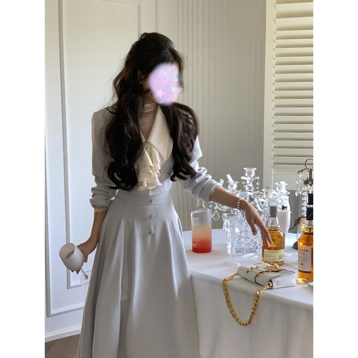 Fashion Special-interest Lapel Women's Coat Skirt Two-piece Set