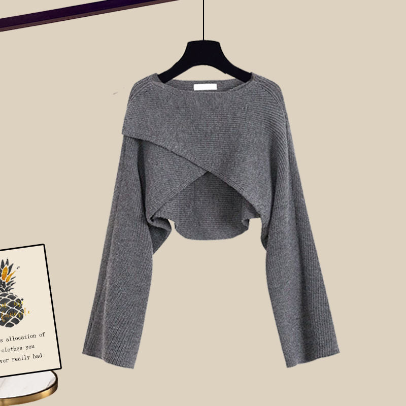 👑 Zeynab– Ensemble 3 Pièces Pull Tricoté, Chemis et Pantalon Large