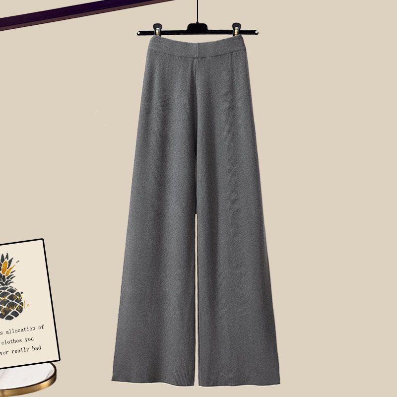 👑 Zeynab– Ensemble 3 Pièces Pull Tricoté, Chemis et Pantalon Large