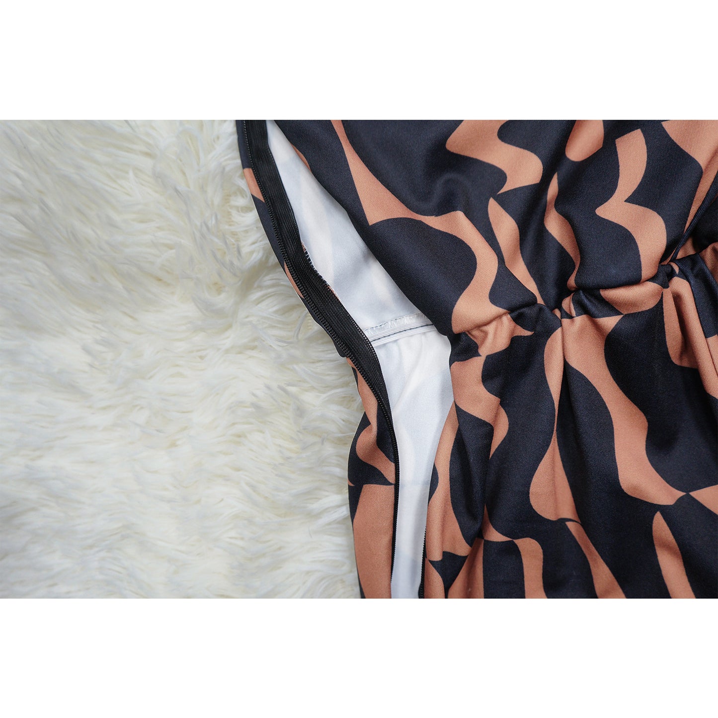 Printed Women's Long-sleeved Halter Jumpsuit