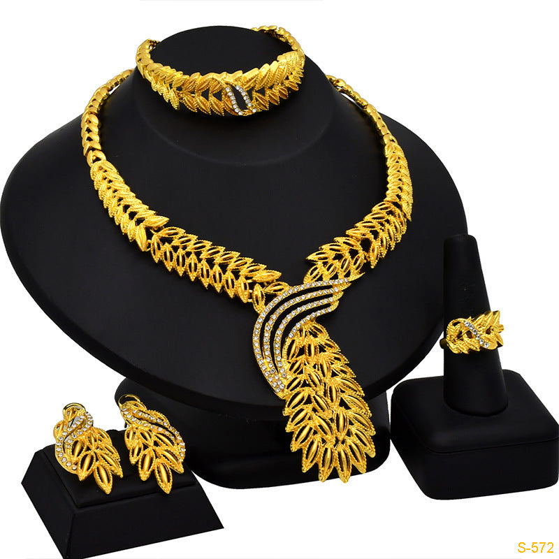 Women's Alloy 24k Jewelry Four-piece Set