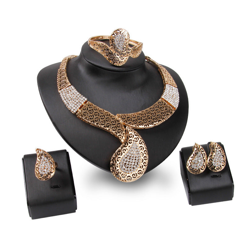 Gold-plated And Diamond Four-piece Dress Accessories