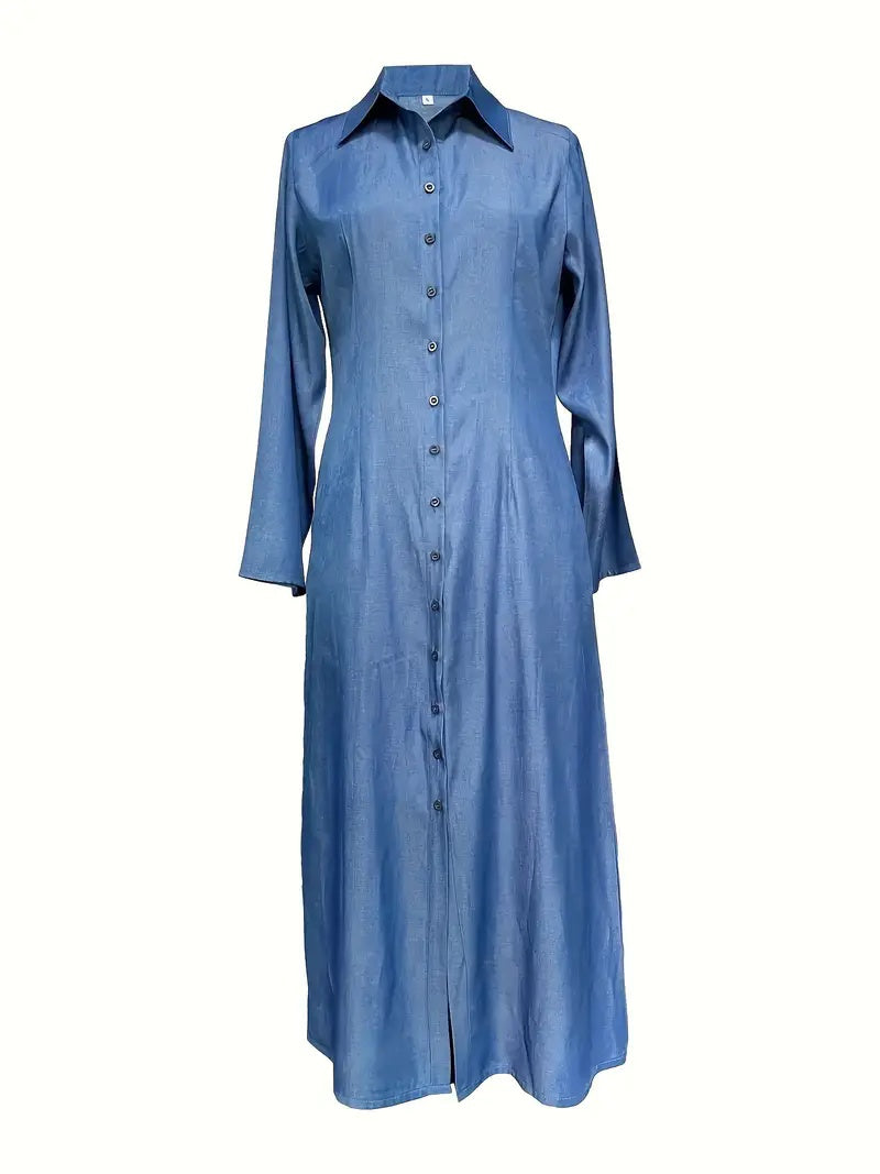 ✨ Amaïra – Robe Longue Élégante à Manches Longues