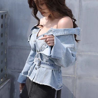 🖤Mintou – Veste en Denim pour Femme