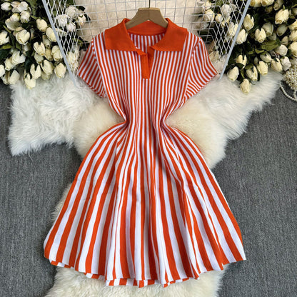 RetroLine  Robe Pull Rayée Chic