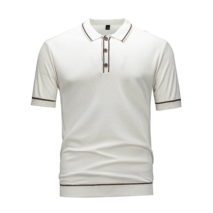 Polo Liseré Contrastant Blanc Homme