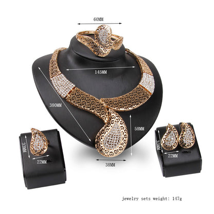 Gold-plated And Diamond Four-piece Dress Accessories