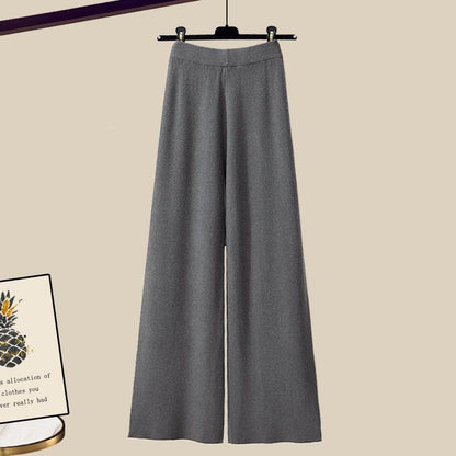 👑 Zeynab– Ensemble 3 Pièces Pull Tricoté, Chemis et Pantalon Large