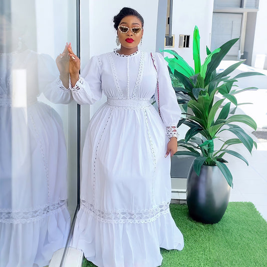 Robe "Ayo" Élégance Retro & Fleurs Crochetées