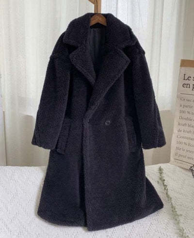 Kadiatou – Manteau en laine d’agneau à poches ❄️🧥