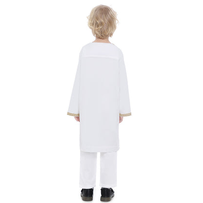 Middle East Teen Boy Embroidered Robe Suit