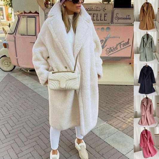 Kadiatou – Manteau en laine d’agneau à poches ❄️🧥