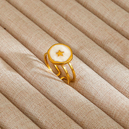Personalized Stainless Steel Ring With Color-retaining Diamond Inlay