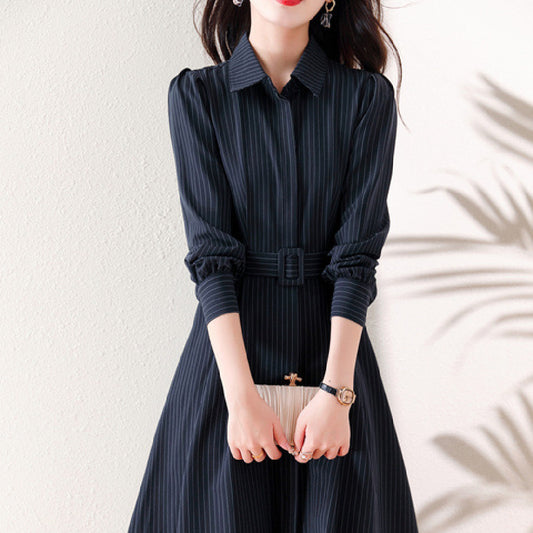 💙 Nabana – Robe Élégante Slim Fit Bleu Marine