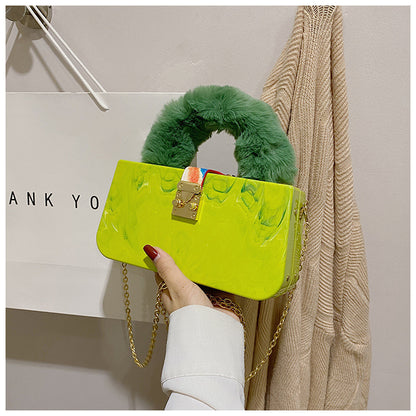 Women's Fashion Acrylic Hand Chain Box Bag