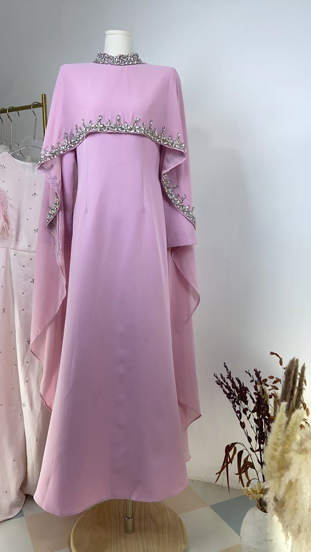 Robe Trapèze À Franges Avec Châle Femme
