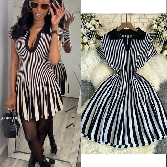 RetroLine  Robe Pull Rayée Chic