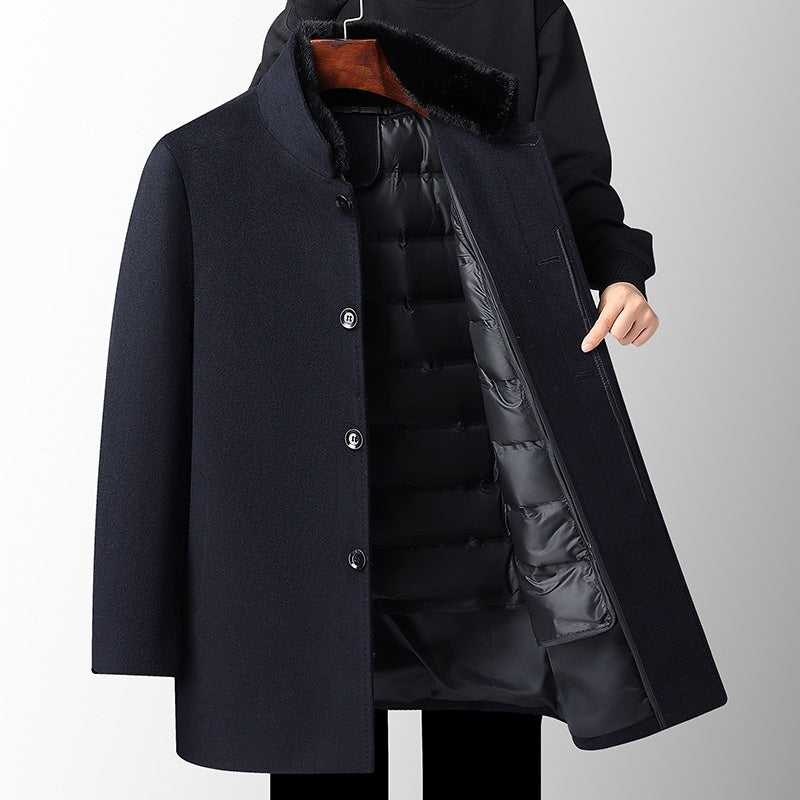 ⚫ Songo – Manteau Laine Homme à Doublure Amovible