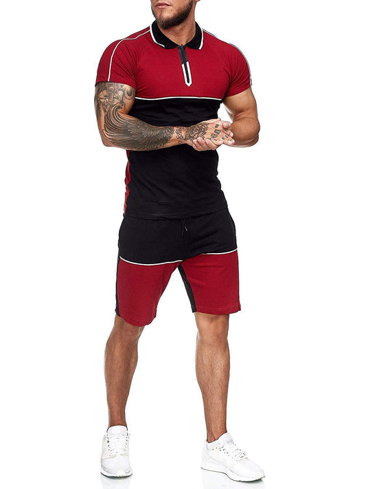 Summer sports suit men's color matching
