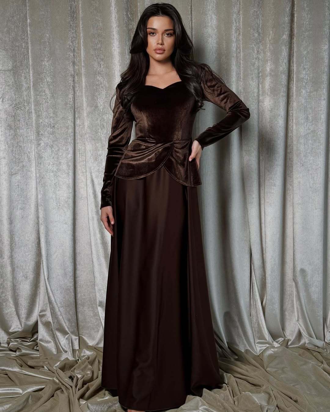 Scarlett Robe Longue Faux Deux-Pièces